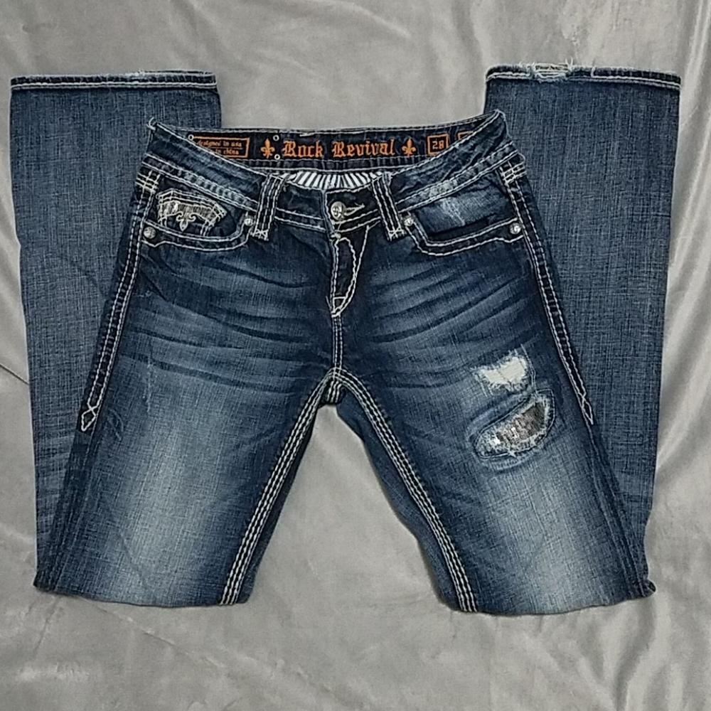 Rock Revival Alanis Boot Cut Jeans Womens Sz 28
